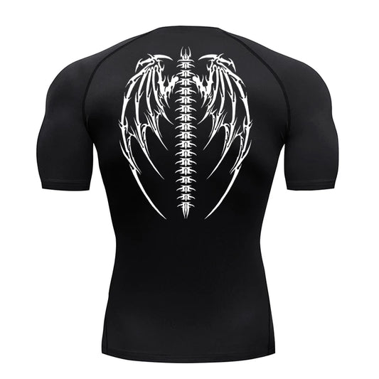 SkeletonWings Compression Shirt (Back print)